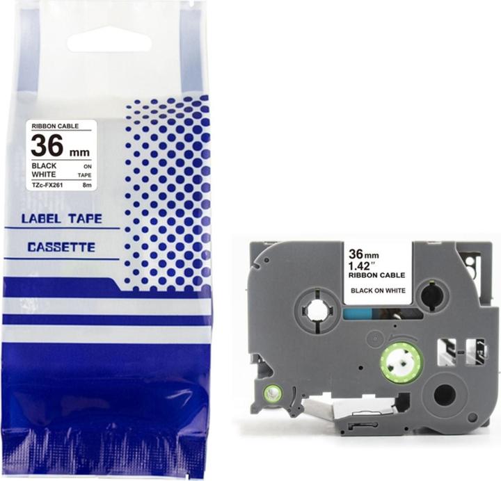 Produktbild Hermex Alternatives Etikettenband zu Brother TZe-FX261 Beschriftungsband (3.60 cm, Schwarz, Weiss)
