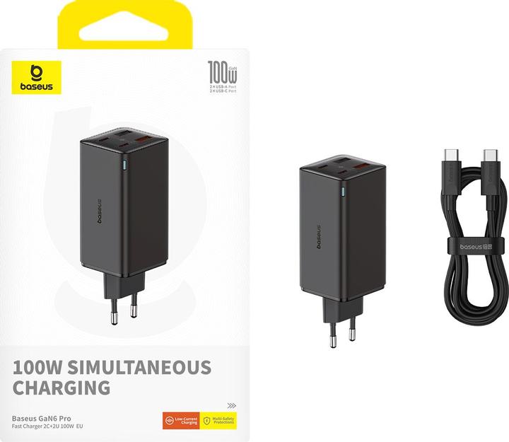 Produktbild Baseus GaN6 Pro Fast Wall Charger (100 W, 4 Ports)