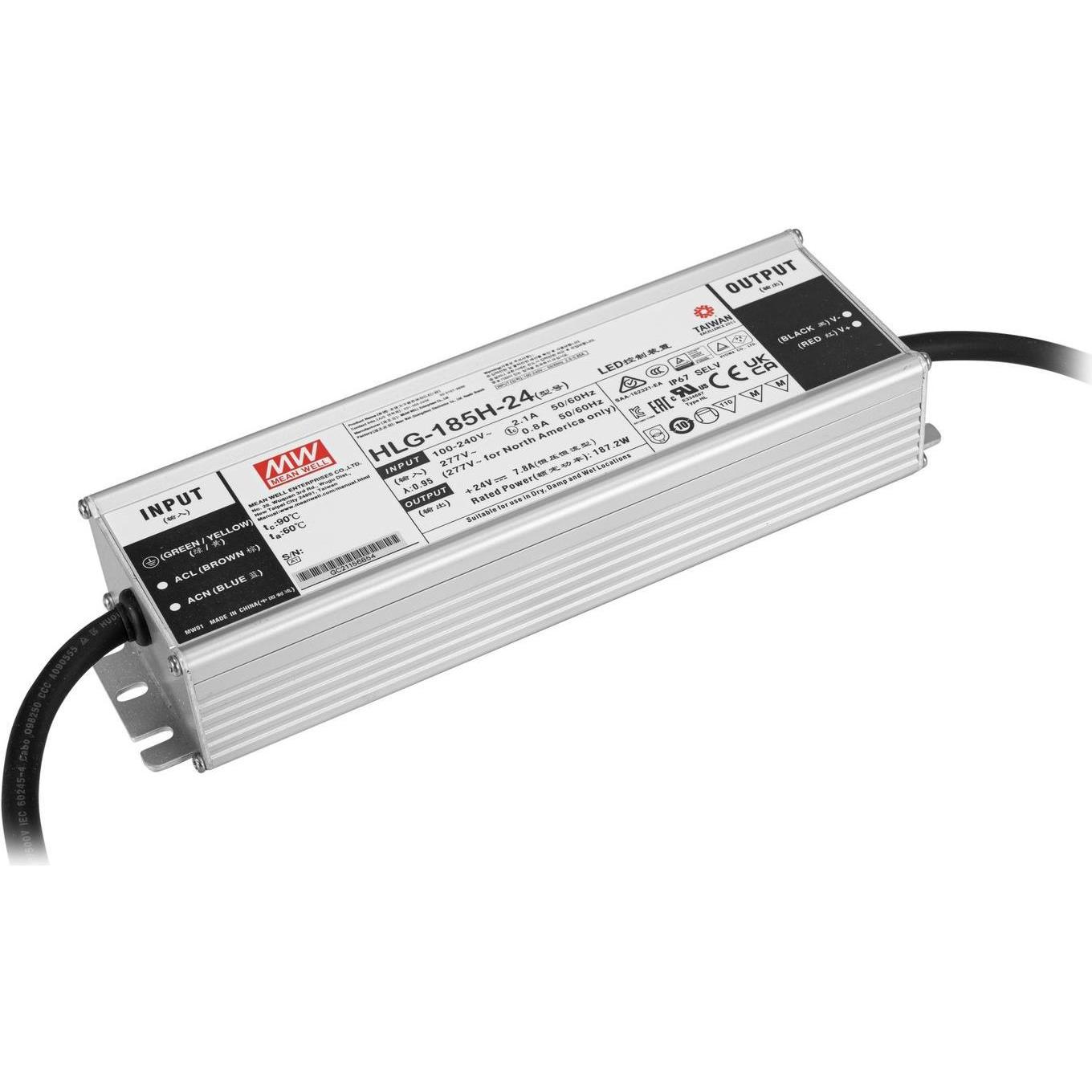 MeanWell, Zubehör Beleuchtung, LED-Netzteil 187W / 24V IP67