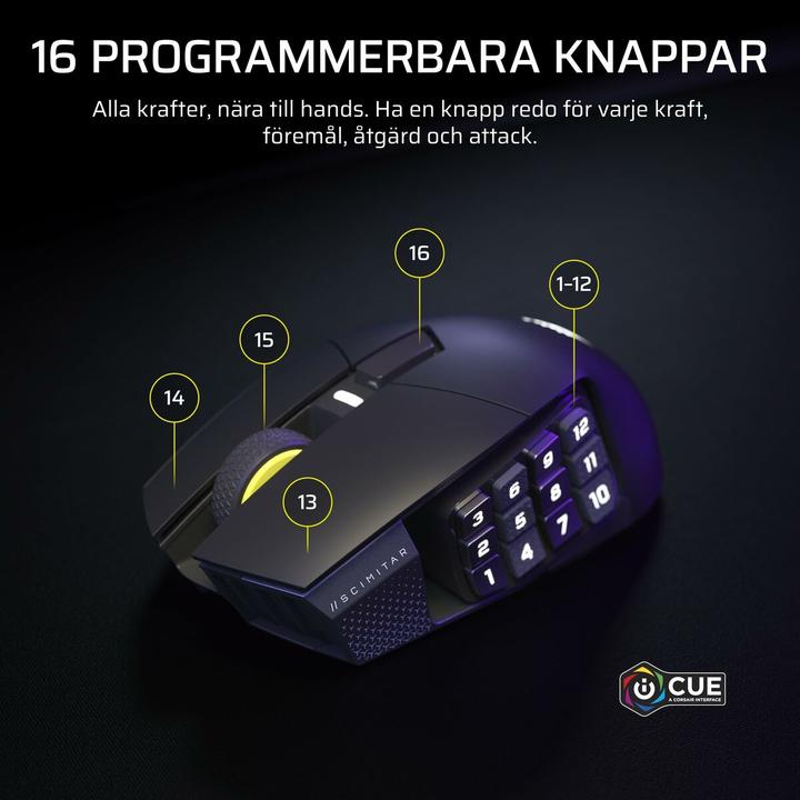 Actual product image Corsair Gaming-Maus Scimitar Elite Wireless SE, Maus Features (Wireless)