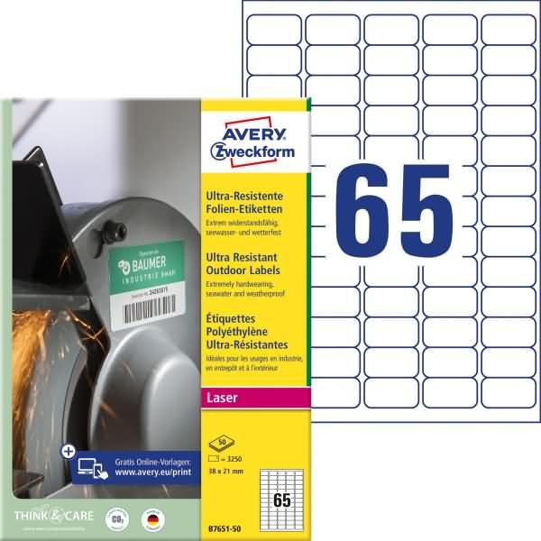 Avery, Etiketten, Ultra-Resistente Folien-Etiketten