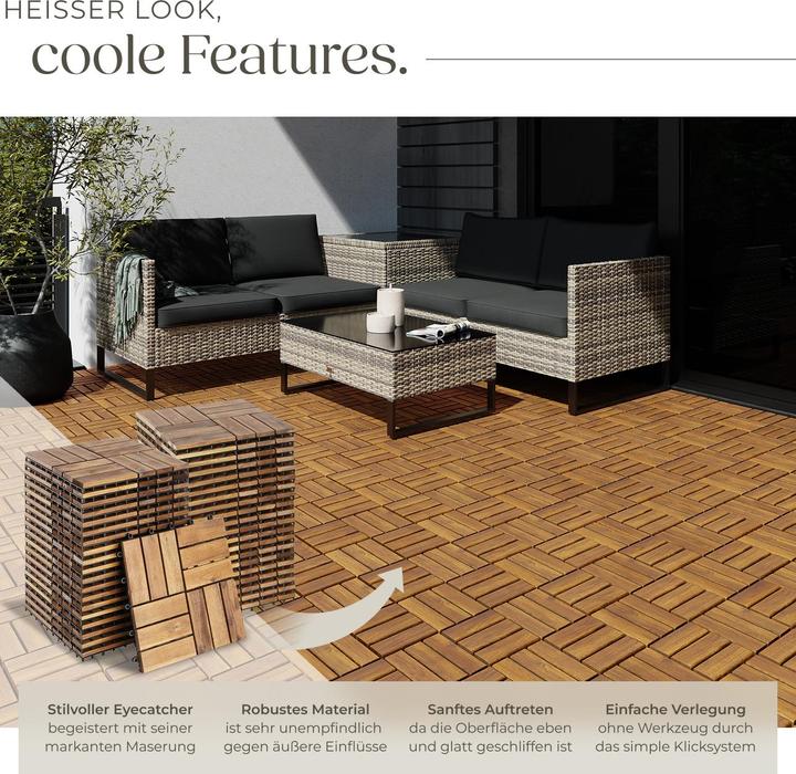 Immagine prodotto tectake Piastrelle per terrazze Tabula 12er lamelle (40 x)