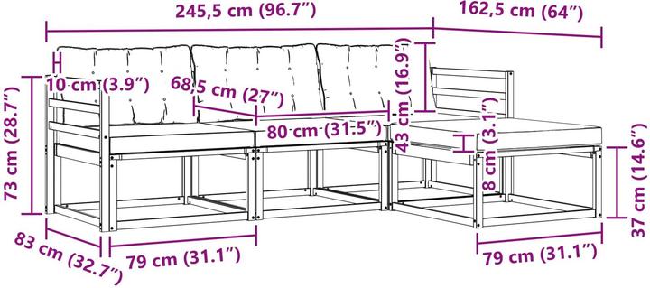Produktbild vidaXL Outdoor-Sofa