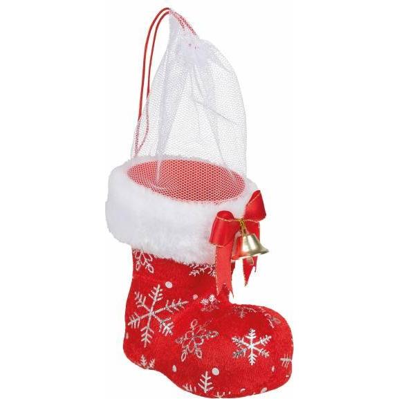 Magni, Weihnachtsdeko, Nikolausstiefel Snowflake mit Glöckchen, 12cm