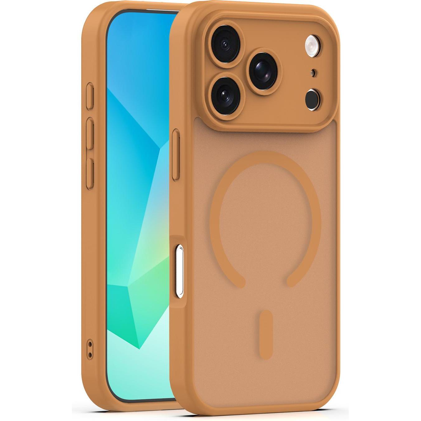 OEM Mag Matt case for iPhone 17 Pro Max 6,9" brown (Apple iPhone 17 Pro Max), Cover smartphone, Marrone