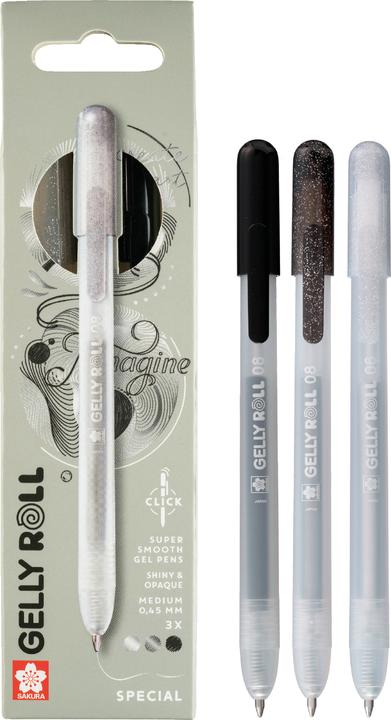 Produktbild Sakura Gelly Roll Retractable Classic Gelschreiber transparent 0,45 mm, Schreibfarbe: farbsortiert (3x)