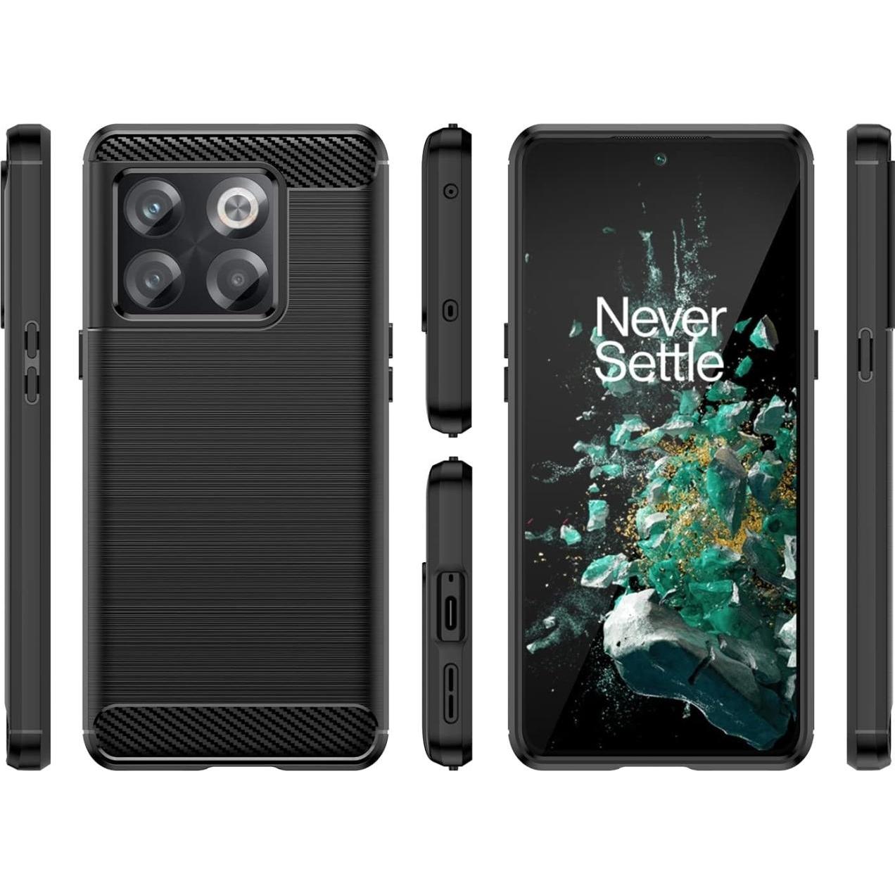 Thumbnail - Screenguard OnePlus 10T Hülle Carbon Brushed Soft TPU (OnePlus 10T), Smartphone Hülle, Schwarz
