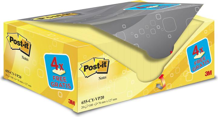Actual product image Post-it Adhesive notes package yellow (76 x 127 mm)