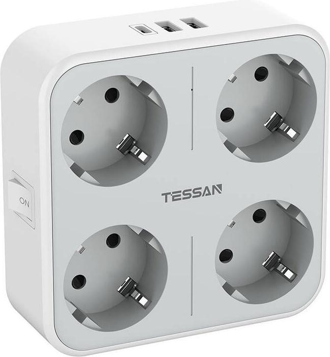 Actual product image Tessan wall socket TS-302-EN-C (4x, CEE 7/3)