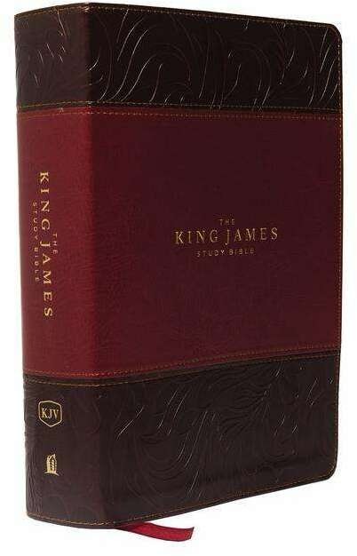 Immagine prodotto KJV, The King James Study Bible, Leathersoft, Burgundy, Red Letter, Full-Colour Edition (Inglese, Thomas Nelson., 2017)