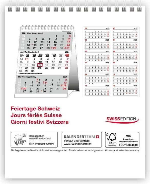 Produktbild 3-Monatskalender 2024 (12.5 x 15.5 cm)