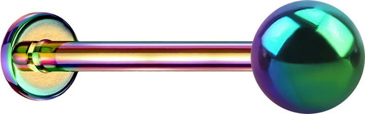 Actual product image Star Piercing Micro Threadless Labret coloured with ball (without brass, Surgical steel 316L)