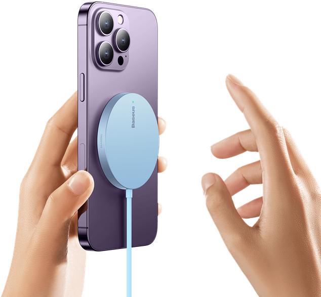 Image du produit Baseus Simple Mini3 Chargeur magnétique sans fil 15W Bleu Galaxie (15 W)