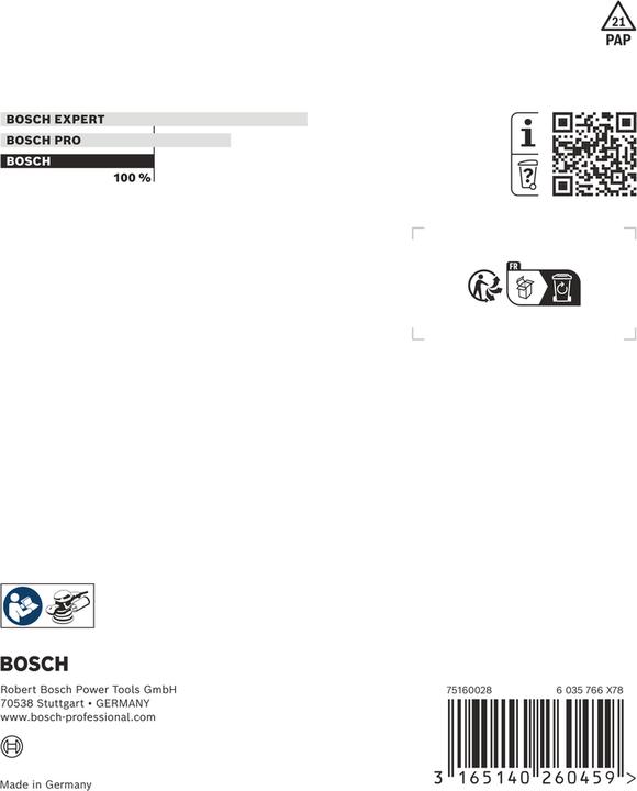 Produktbild Bosch Professional Zubehör Schleifteller mittel, 125 mm, 8, für PEX 270 A, PEX 270 AE (Mittelhart)