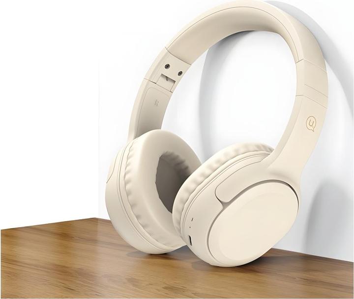 Actual product image Usams Słuchawki Bluetooth 5.3 nauszne Yun Series beżowy/beige TDLYEJYX02 (USAMS-YG23) (ANC, 40 h, Wireless)
