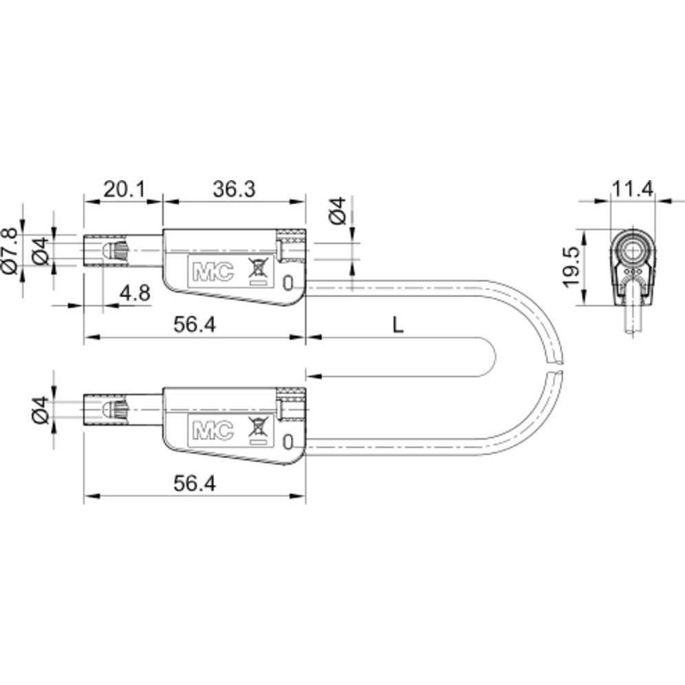 Thumbnail - Stäubli, Messleitung, SLK-4N-F25 Messleitung ( - ) 200 cm Schwarz 1 St.