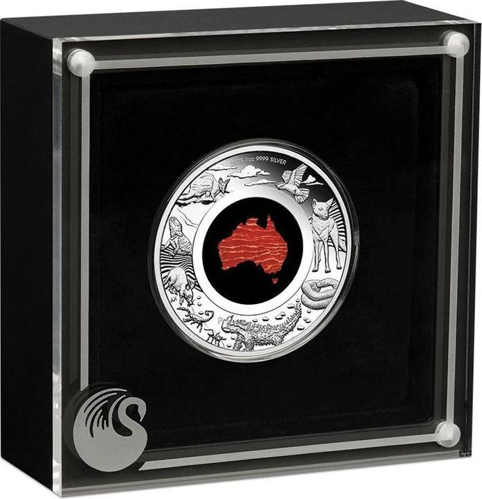 Actual product image The Perth Mint Silber Great Southern Land 1 oz PP - Snakeskin-Jaspis-Münze (1.00, 2025)