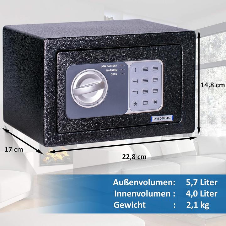 Actual product image Anadol Tresor Basic electronic mini safe with combination lock Emergency keys