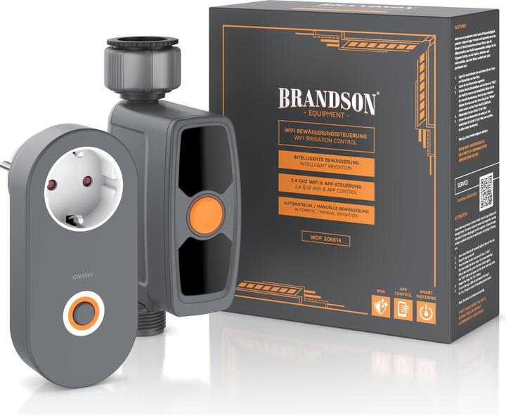 Actual product image Brandson Bewässerungssteuerung, Bewässerungsuhr, automatische Bewässerung, mit Wifi Verbindungssteckdose, App (Irrigation computer)