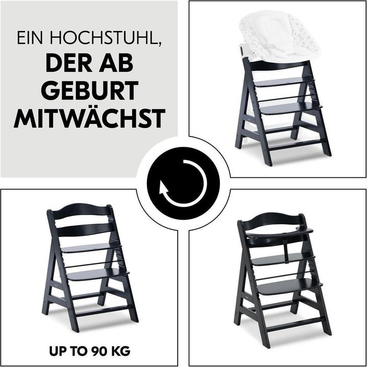 Produktbild Hauck Hochstühle Hochstuhl Alpha Plus Black - im Sparset inkl. (Treppenhochstuhl)