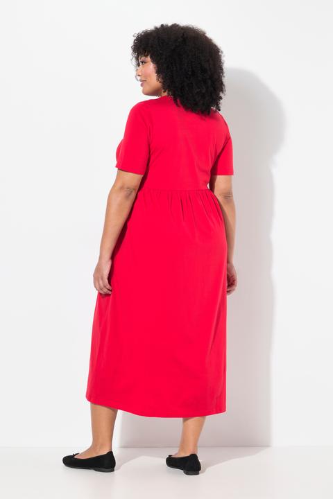 Produktbild Ulla Popken Maxikleid, A-Linie, Zipper, V-Ausschnitt, Halbarm (46, 48)