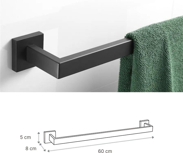 Actual product image Hermex Towel rail set 5-piece bathroom hardware Toilet roll holder