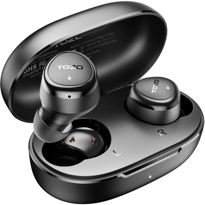 Tozo Agile Solo Black True Wireless Stereo (TWS) USB Typ-C Bluetooth In-Ear Headset Schwarz (No noise cancellation, 7 h, Wireless)