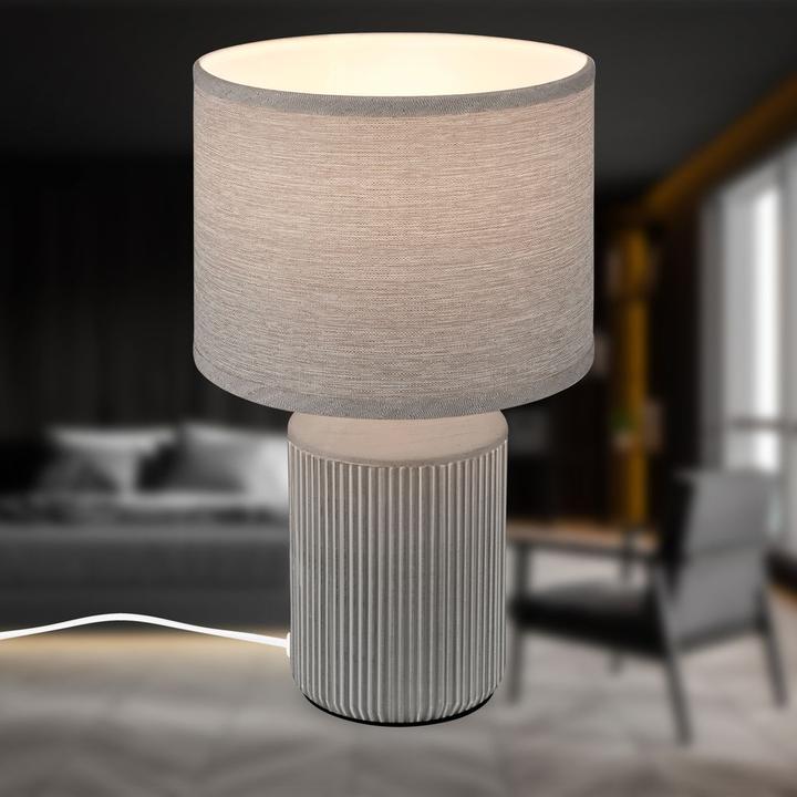 Actual product image Briloner INO ceramic table lamp, grey, excl. 1x E27 max. 10W (E27)