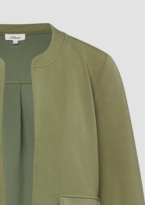 Produktbild s.Oliver Sweatshirt Jacke Cropped Scuba-Sweatshirt-Jacke mit Stehkragen (36)