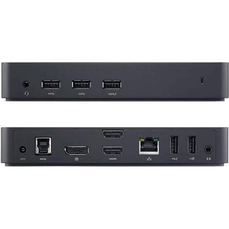 Thumbnail - Dell USB 3.0 Ultra HD Triple Video (Docking Port, 2 Ports), Dockingstation + USB Hub, Mehrfarbig