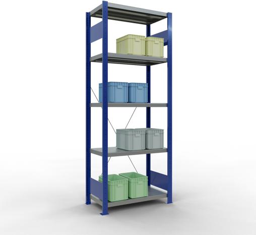 Actual product image Schulte Lagertechnik MULTIplus250 boltless basic shelving system with cross brace