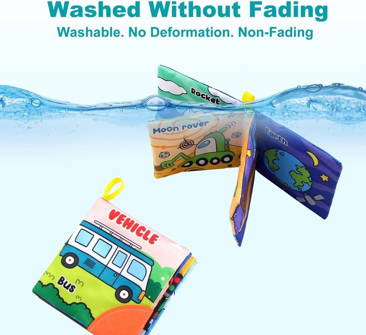 Actual product image Activity Board Baby Soft Cloth Books Baby Intelligence Development Learning Book with Teether Rustle Sound