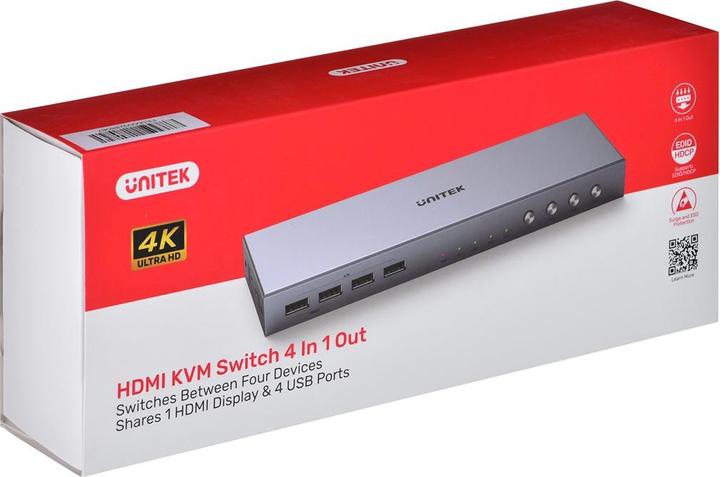 Produktbild Unitek KVM SWITCH 4K HDMI 2.0 4 IN 1 OUT + USB