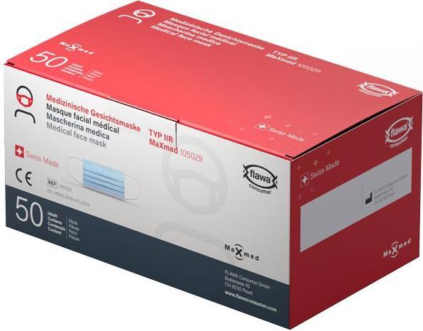 Actual product image Flawa MaXmed medical mask type IIR EU (Protection class I, 50 x)