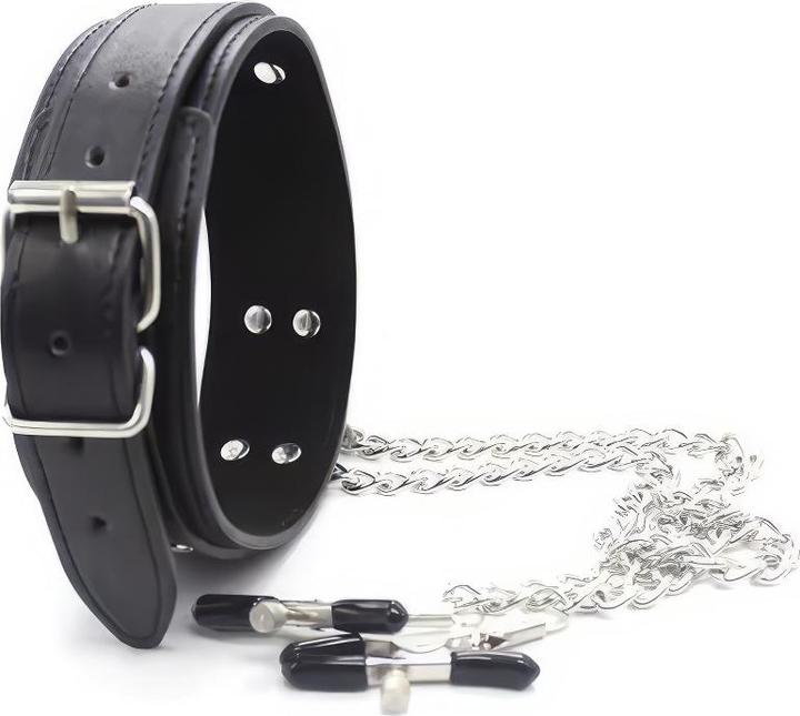 Image du produit BeKinky Halsband SubMaster mit Nippelklemmen
