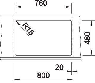 Actual product image Blanco Lexa 8 (Top-mounted sink, 78 cm, 50 cm)