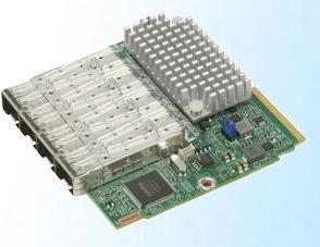 Actual product image Supermicro AOC-MTG-I4S - Built-in - Wired - Fiber - 100000 Mbps - Green - Silver (PCI-E x8)