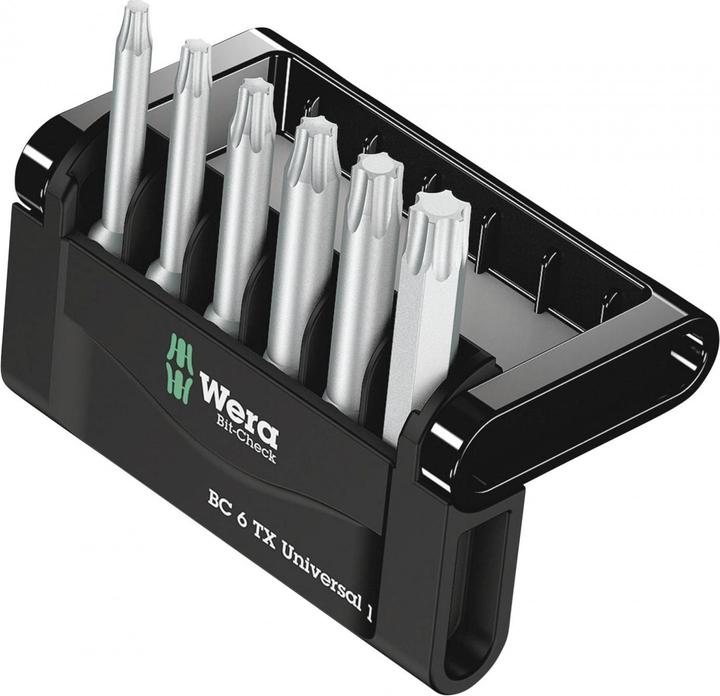 Actual product image Wera Bit-Check 6 TX Universal 1 (Hexagon socket TX M10, Hexagon socket TX M15, Hexagon socket TX M20, Hexagon socket TX M30, Hexagon socket TX M25, Hexagon socket TX M40)