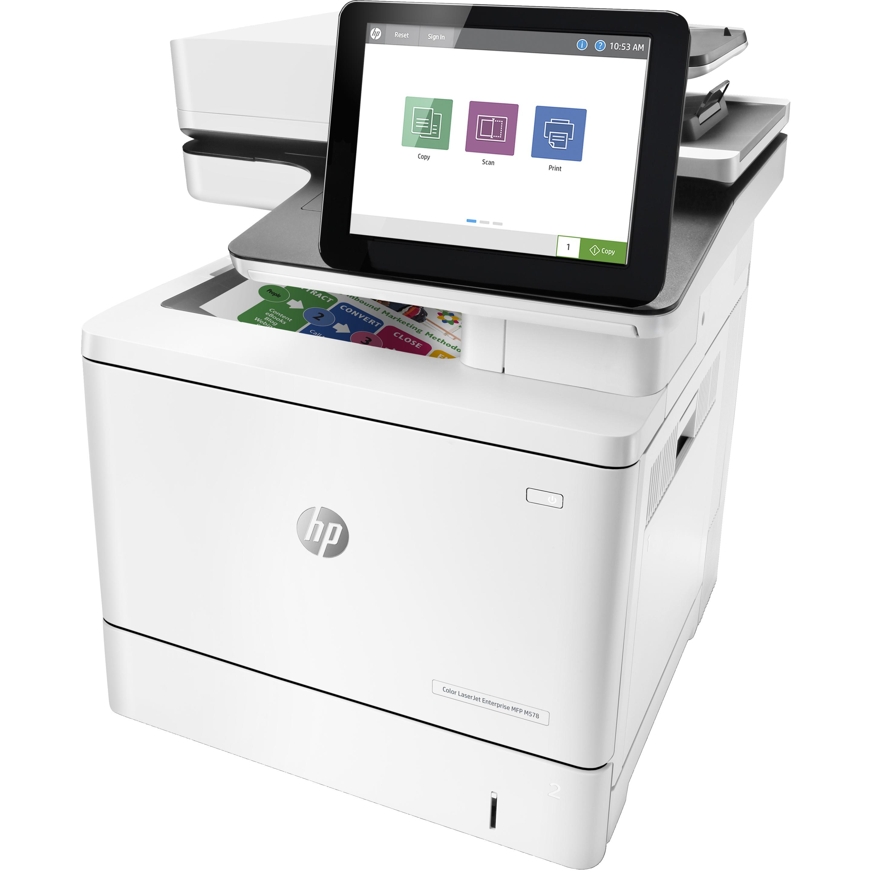 HP LaserJet Enterprise MFP M578dn (Laser, Farbe), Drucker, Weiss