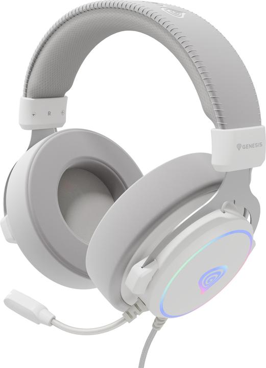 Actual product image Genesis Gaming headset with microphone NEON 764/7.1/USB/Wire/Stand/White (Cable)