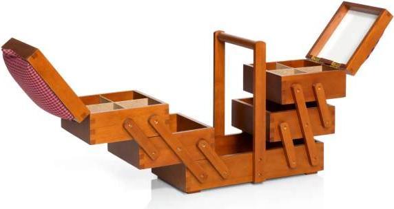 Produktbild Prym Nähkasten Holz dunkel M mit Stoff