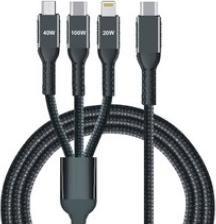 Immagine prodotto IWH Cavo di ricarica USB USB-C®, presa USB-Micro-A, connettore Apple Lightning 1,2 m 0 (1.20 m, USB 3.2 Gen 1, 100 W)