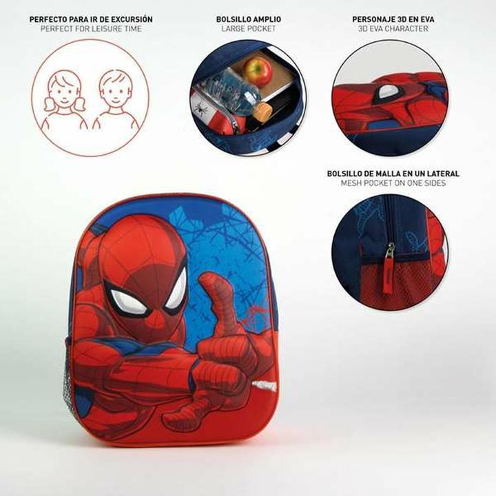 Actual product image Spiderman Schulrucksack 3D Spider-Man Blau 25,0 x 31,0 x 10,0 cm