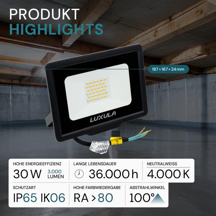 Produktbild Luxula LED-Fluter (3000 lm, IP65)