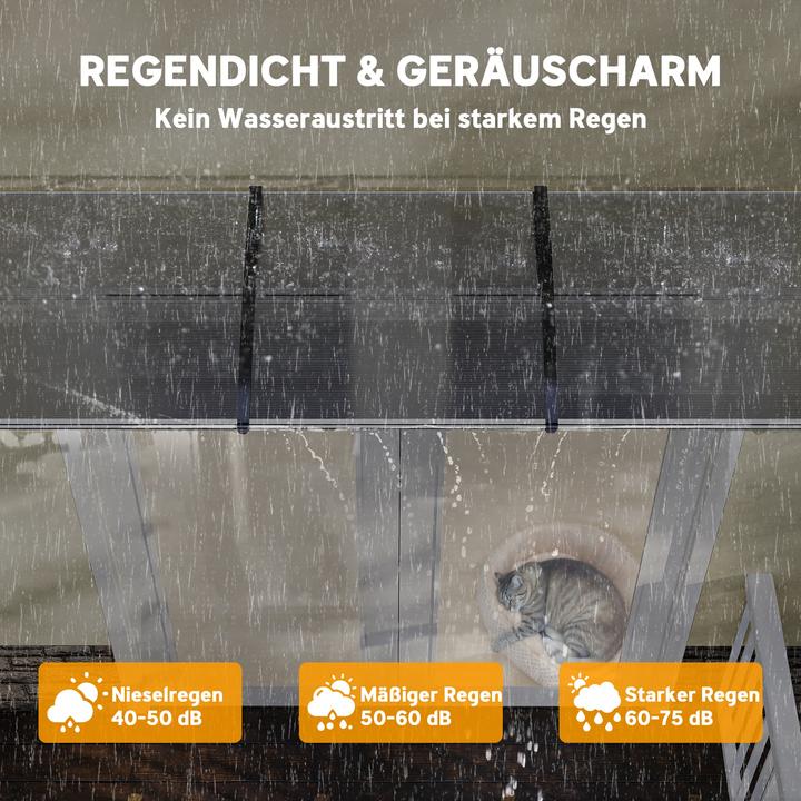 Image du produit Outsunny Vordach Polycarbonat, Aluminium Weiss