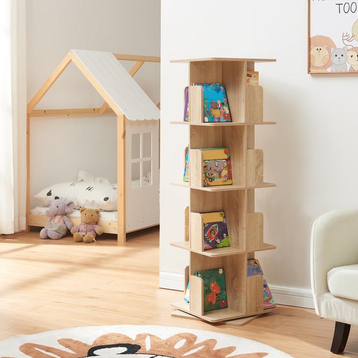 Produktbild En.Casa Drehbares Bücherregal Talöpintaa 129x40x40 cm Eicheoptik