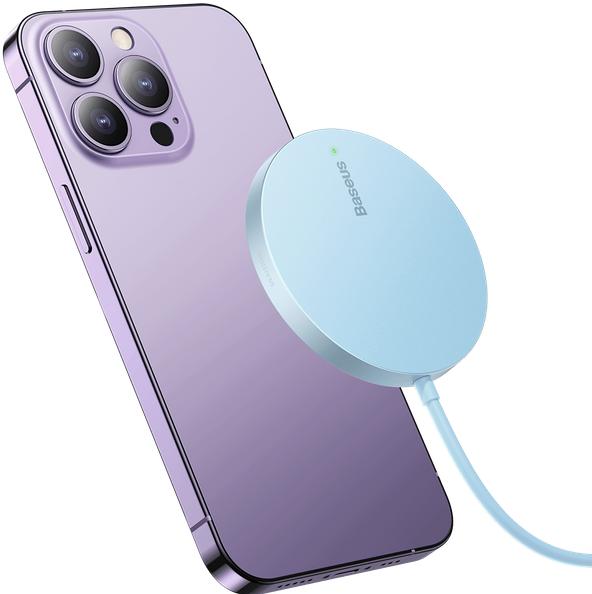 Image du produit Baseus Simple Mini3 Chargeur magnétique sans fil 15W Bleu Galaxie (15 W)