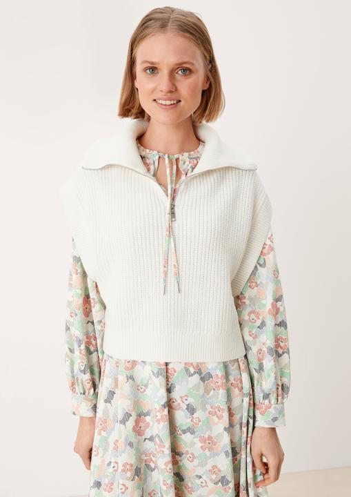 Produktbild s.Oliver Strickpullunder Slipover im Troyer-Look (S)