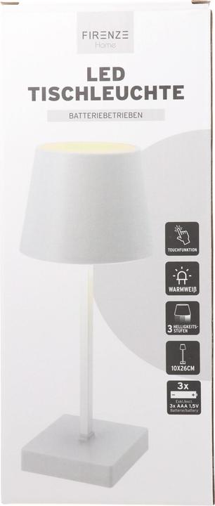 Image du produit AccuCell Lampe de bureau LED tactile, blanc chaud, avec batterie