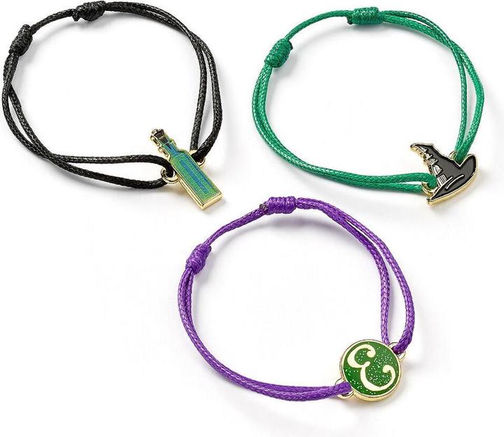 Immagine prodotto WICKED Elphaba Bracciale dell'Amicizia Set di 3 Bracciali - Verde, Oro e Viola (15 cm, Alluminio, Rame, Zinco)